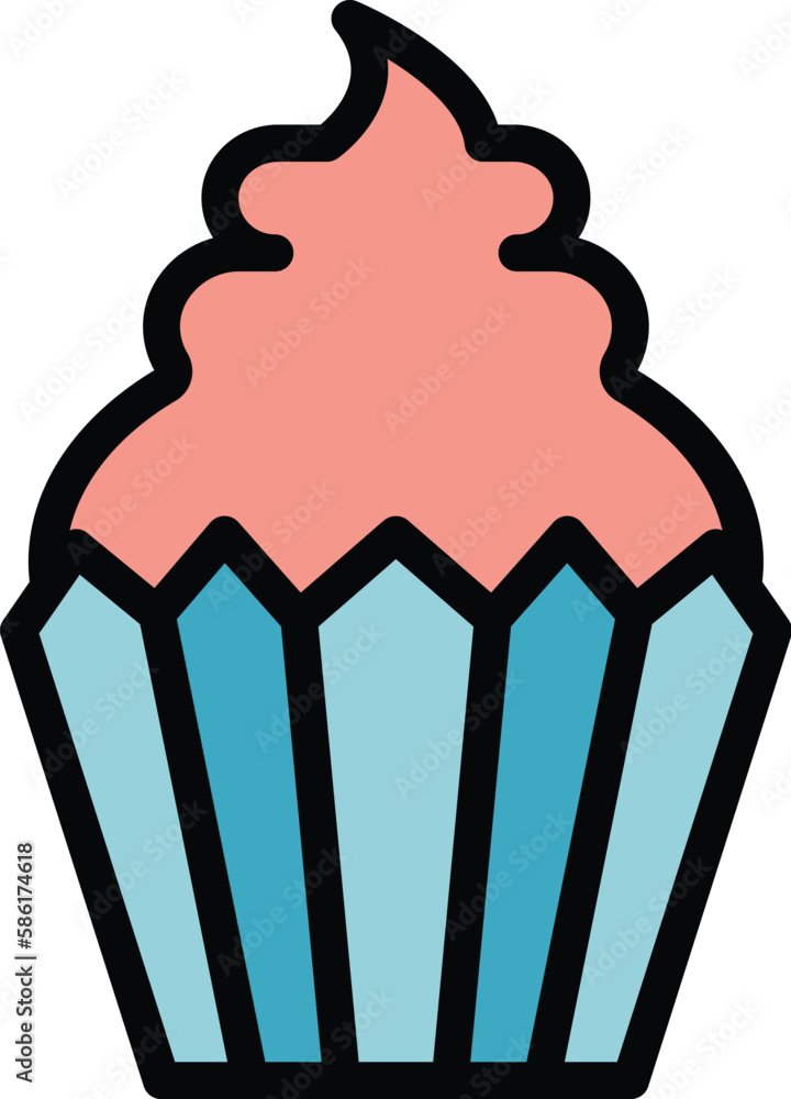 Poster tasty muffin icon. outline tasty muffin vector icon for web design isolated on white background colo
