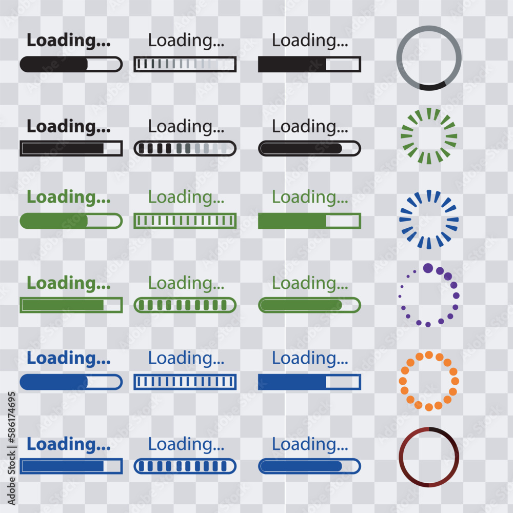 Poster vector set the loading icon. burden. load icon. background. loading vector icon