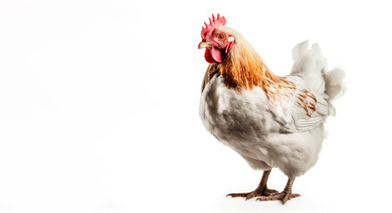 Fototapeta premium Hen isolated on white background. Generative AI