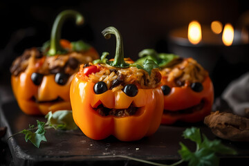 Stuffed Halloween peppers