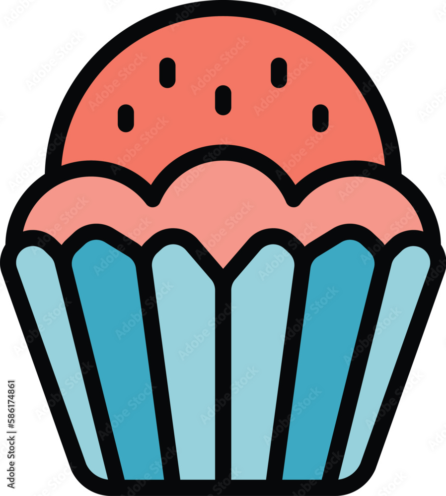 Aufkleber bakery muffin icon. outline bakery muffin vector icon for web design isolated on white background co