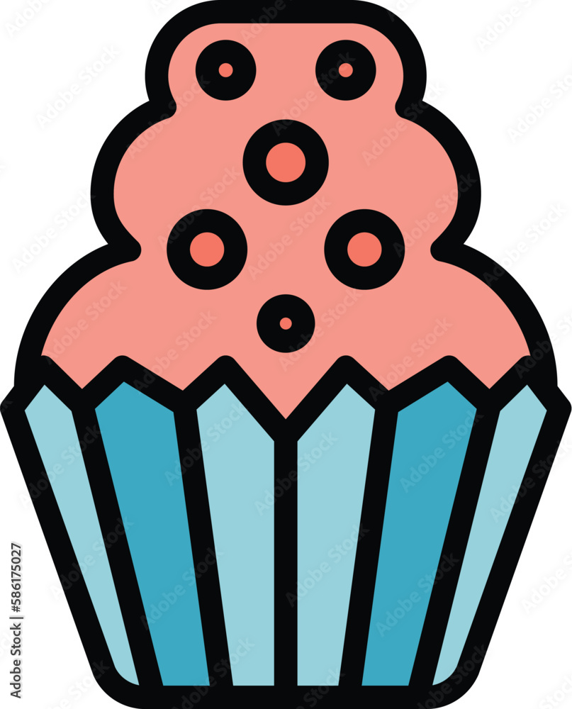 Poster pastry muffin icon. outline pastry muffin vector icon for web design isolated on white background co