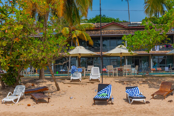Modern hotel at Mirissa beach at Sri Lanka