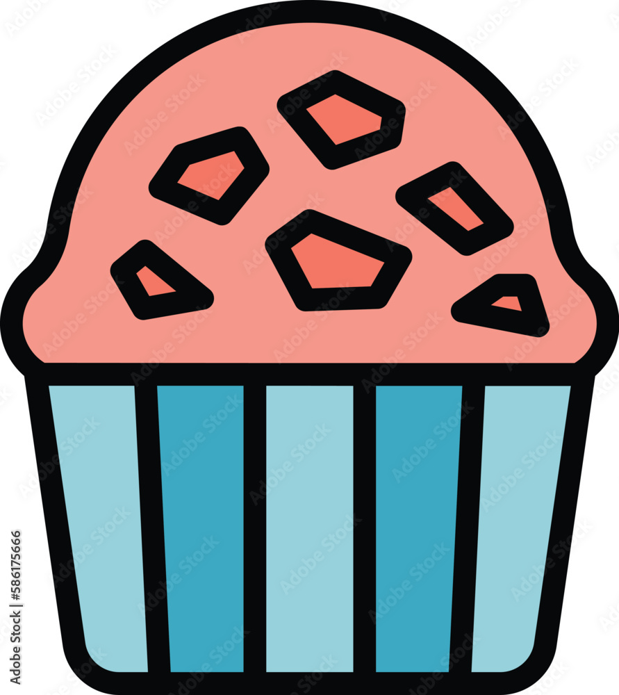 Poster chocolate muffin icon. outline chocolate muffin vector icon for web design isolated on white backgro