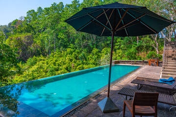 Pool overlooking cinnamon fields at Mirissa Hills, Sri Lanka