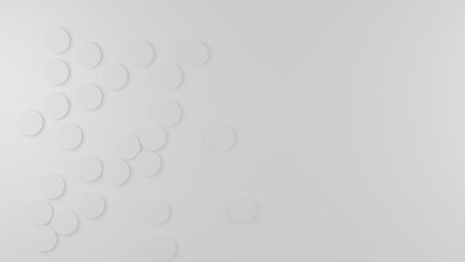 Abstract 3d-illustration as a rendering of random sized white circle bowl shaped background wallpaper banner pattern with copy space