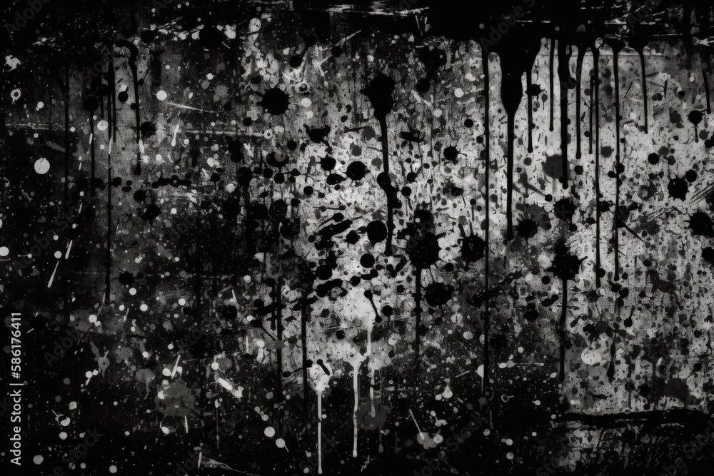 Poster textured and weathered wall in black and white created with generative ai technology