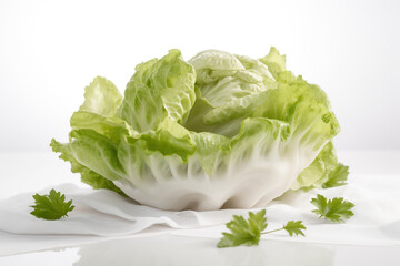fresh lettuce on a white background