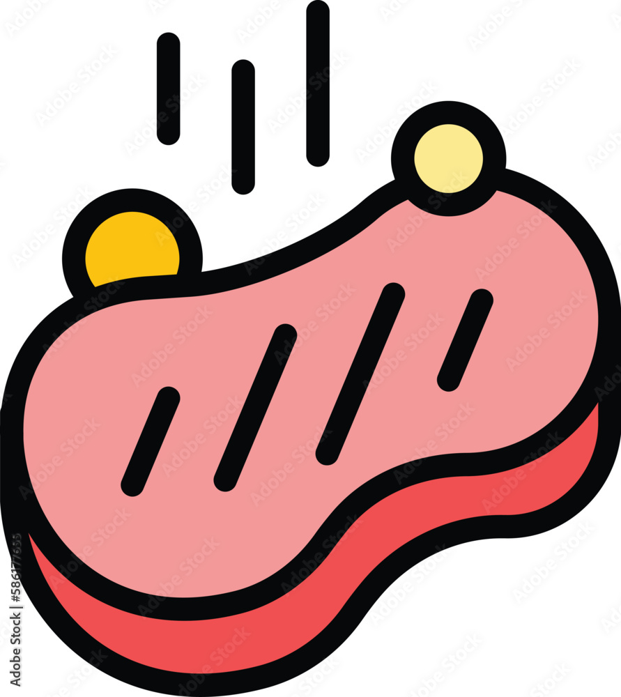 Poster grilled steak icon. outline grilled steak vector icon for web design isolated on white background co