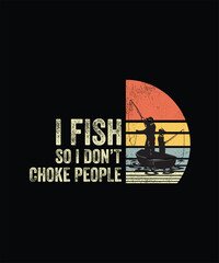 Retro vintage Style Fishing T-shirt Design	