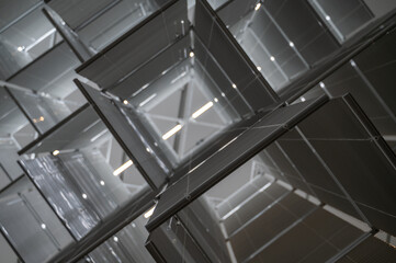 Obraz premium Abstract geometrical composition with light. Background for tech, business and IT