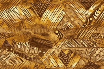 Obraz premium luxurious gold and black patterned painting created with Generative AI technology
