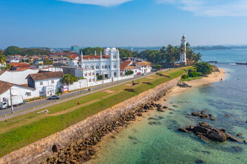 Aerial view of Galle, a town at Sri Lanka