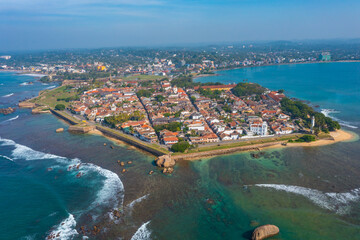 Aerial view of Galle, a town at Sri Lanka