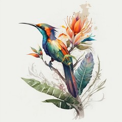 Obraz premium Tropical bird of paradise. Generative AI