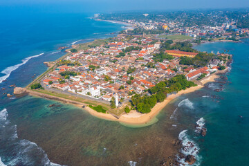 Aerial view of Galle, a town at Sri Lanka