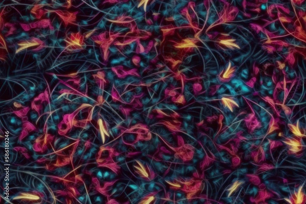 Poster vibrant and colorful pattern with various hues and tones created with generative ai technology
