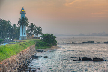 View of the Galle lighthouse in Sri Lanka