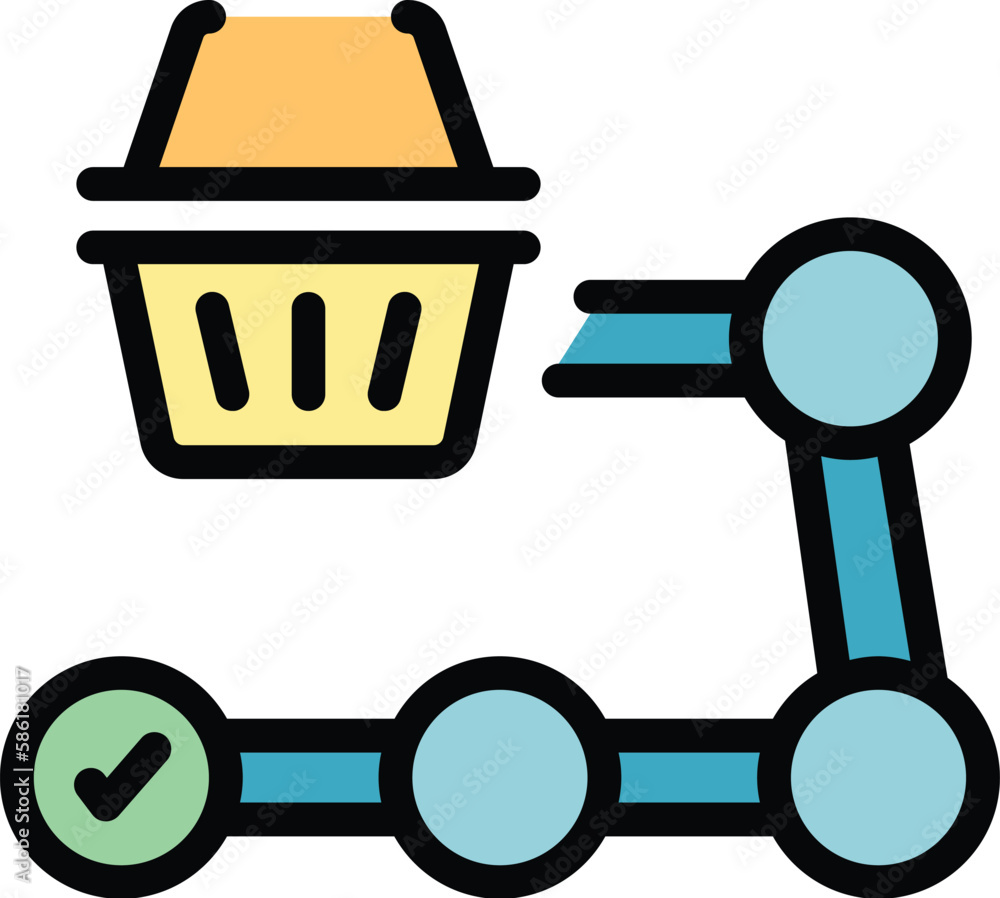 Aufkleber shopping process icon. outline shopping process vector icon for web design isolated on white backgro