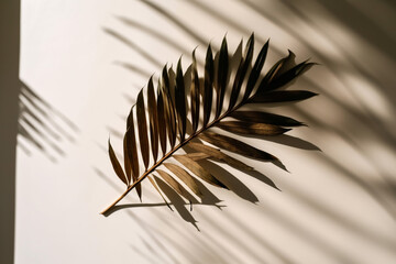 Generative AI of palm leaf in the sun and shadows.