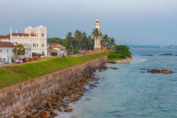 Meeran Mosque and Galle lighthouse in Sri Lanka