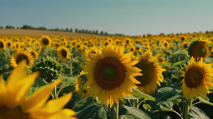 field of sunflowers generative ai