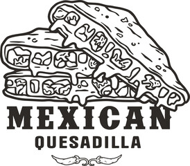 Mexican quesadilla food or traditional quesadillas mexico fast food with tortilla and meat.