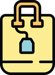 Delivery bag icon. Outline Delivery bag vector icon for web design isolated on white background color flat