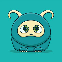 Cute monster cartoon vector icon illustration. Flat cartoon style. Monster Illustration.