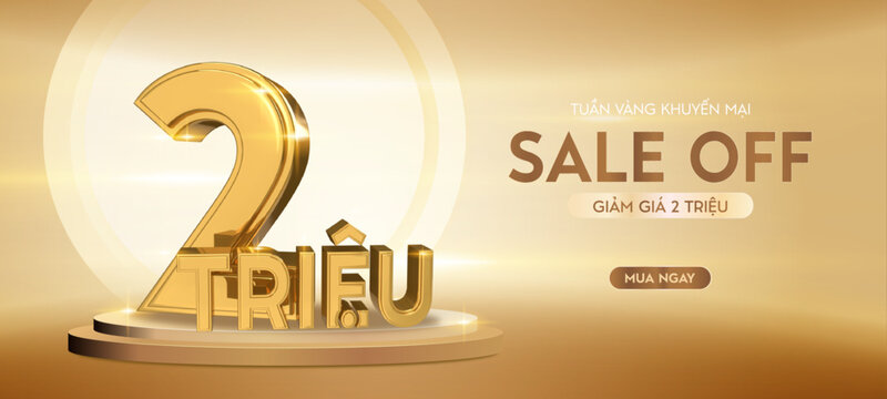 Banner 2 million Sale off in Vietnamese. 2 million VND discount	