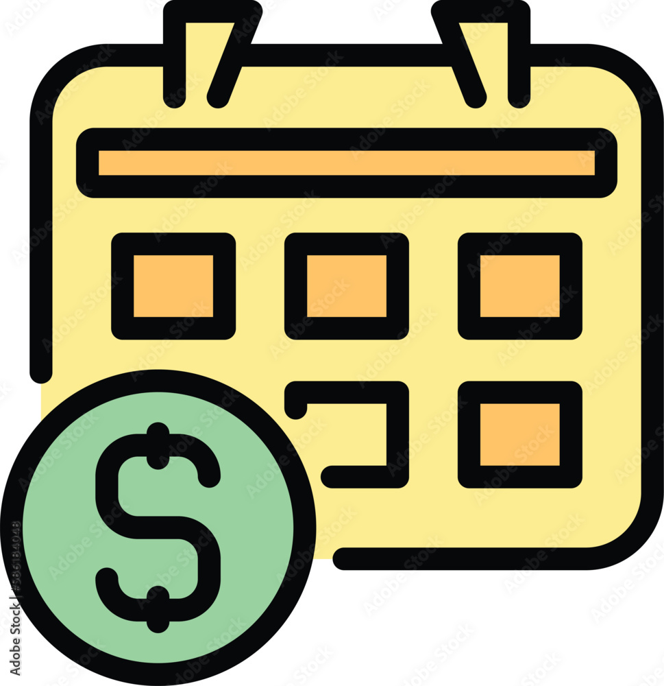 Poster order dollar icon. outline order dollar vector icon for web design isolated on white background colo