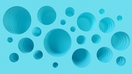 Abstract blue background with circles 3d rendering illustration