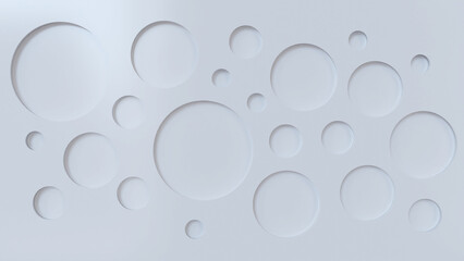Water drops on a white background 3d rendering, 3d illustration