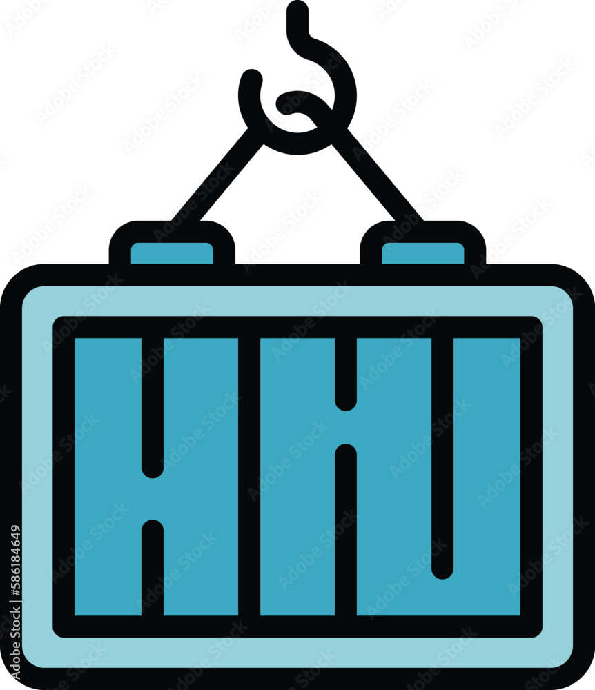 Poster shipping container icon. outline shipping container vector icon for web design isolated on white bac