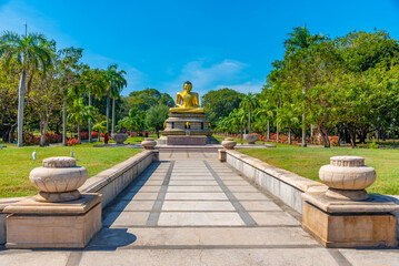 Buddha statue in front of the Colombo municipal council in Sri Lanka