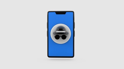 3D illustration of Mobile Phone incognito