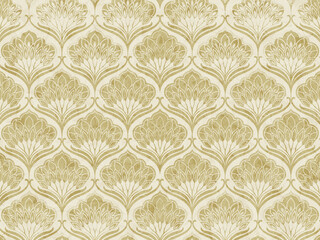 Old paper with vintage motif Art Nouveau pattern. Sepia tones. 