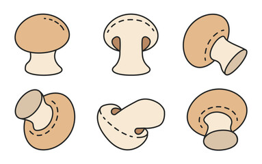 Fototapeta premium Champignon vector color set icon. Vector illustration mushroom champignon on white background . Color set icon mushroom.
