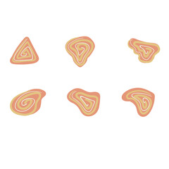 Funny abstract doodle shape set. Colorful creative graphic elements.