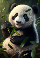 Obraz premium AI generates illustrations panda