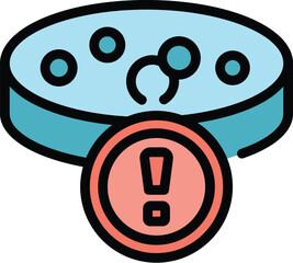 Test petri dish icon. Outline Test petri dish vector icon for web design isolated on white background color flat