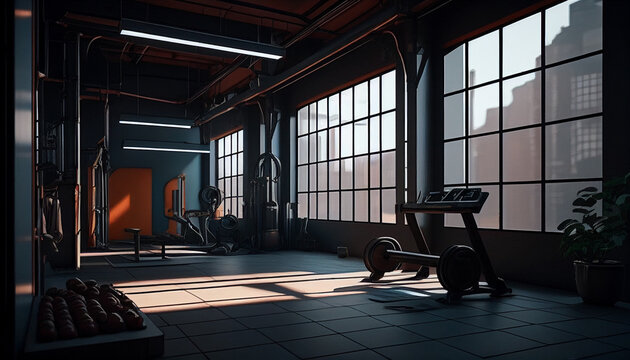 AI-generated illustration gym