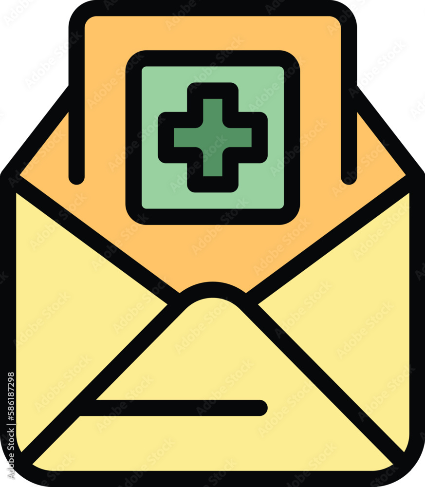 Poster envelope test positive icon. outline envelope test positive vector icon for web design isolated on w