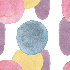 A pattern of simple multicolored watercolor spots