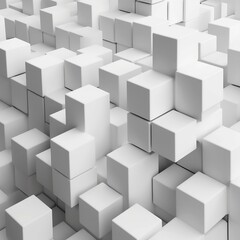 abstract, 3d, cubes, random, position, white, grey, gray, cube, boxes, block, background, wallpaper, geometry, pattern. 
Created using gereative AI.