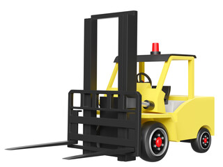 3d forklift truck isolated. 3d illustration or 3d render