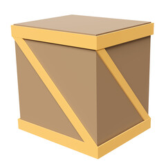 3d wooden crate isolated. 3d illustration render