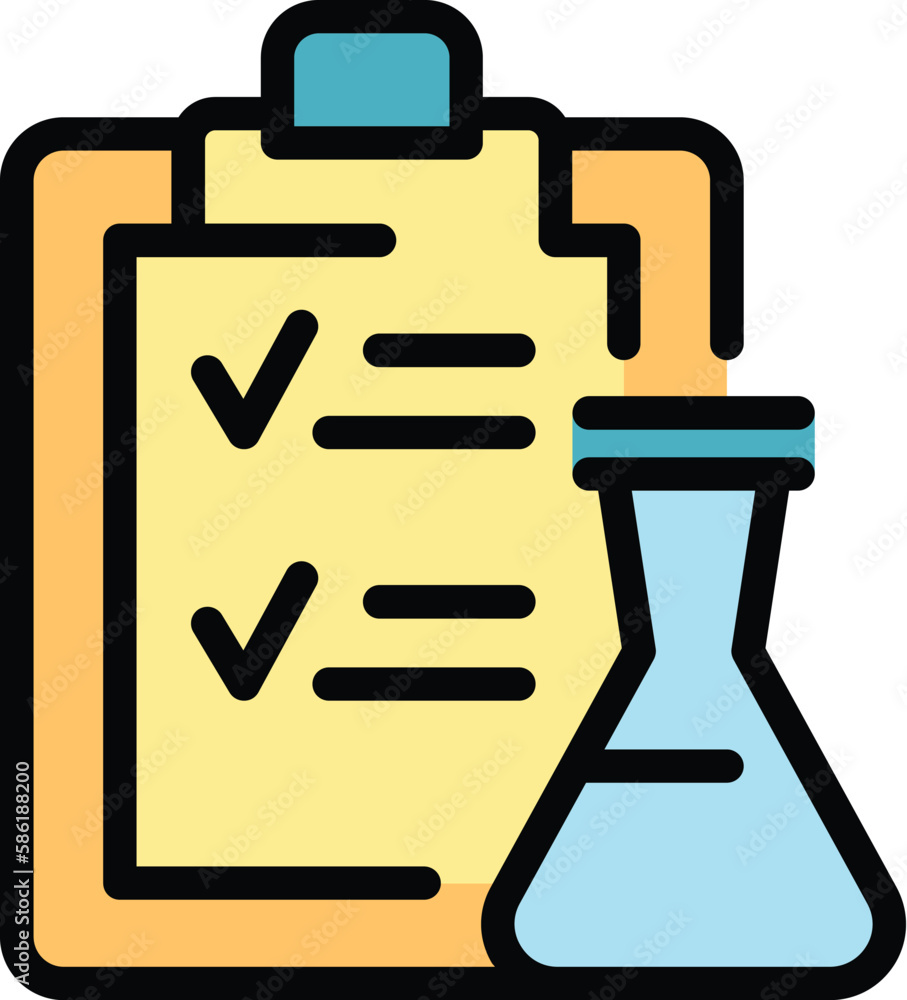 Poster flask test icon. outline flask test vector icon for web design isolated on white background color fl