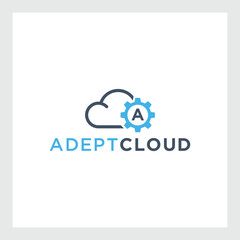 cloud logo with mechanical ger logo