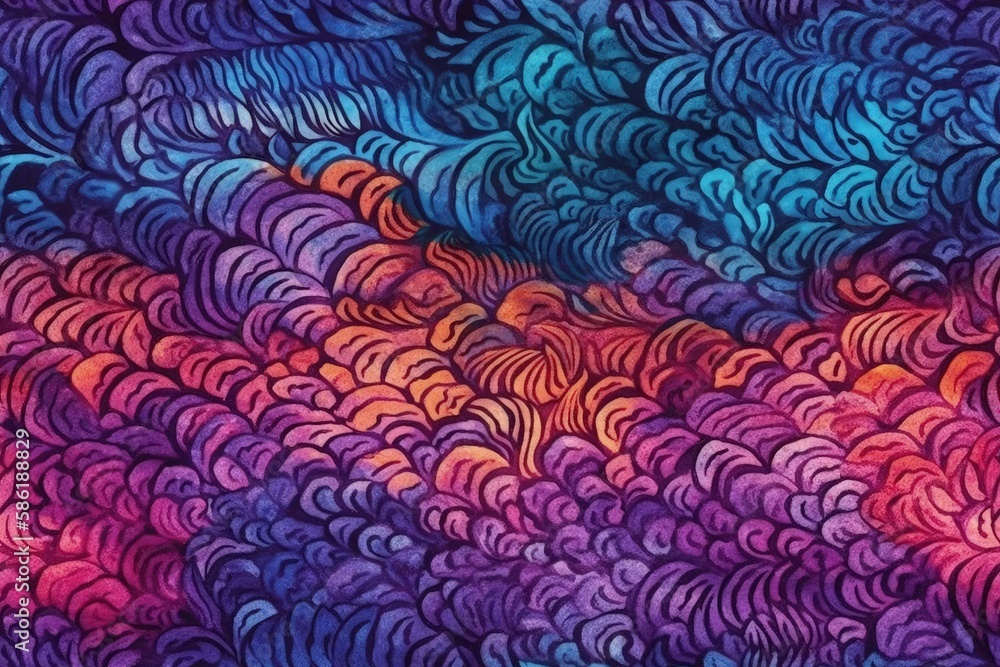 Poster abstract painting with vibrant colors and dynamic shapes created with generative ai technology